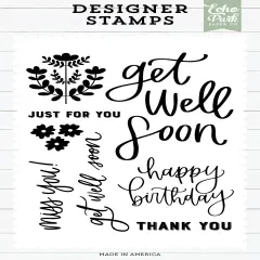 Echo Park Designer Stamp Set-Get Well Soon Sentiments