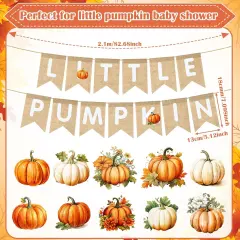 Little Pumpkin Baby Shower Banner Burlap Bunting Pumpkin Baby