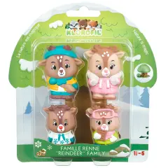 Timber Tots: Gla Gla Reindeer Family - 4 Character Set, Toy Figurines, 1.75-2" Animal Miniatures w/ Unique Details, Nature Playset, Kids-Toddler 18Mo+