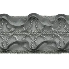 5 yards of Ribbon Rosette & EmbroideryTrim | 5 yard cut Light Gray