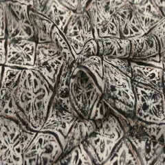 Ivory Black Shadow Stripe Chiffon Fabric 58/60" Width 1 Yard Lightweight Polyester for Apparel