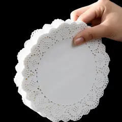 12 inch Round Paper Doilies/Lace Paper Placemats/Disposable Greaseproof Doilies,White,Pack of 100
