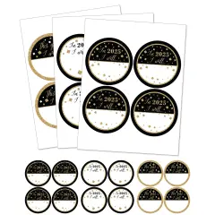 Big Dot of Happiness New Year's Eve - Gold - 2025 New Years Eve Resolution Party Name Tags - Party Badges Sticker Set of 12