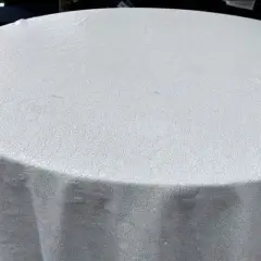 1 Yard Glitz Sequin Tablecloth Round 120 Inch Sparkling Polyester Linen for Weddings and Events white