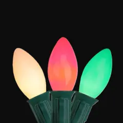 Northlight Opaque C9 Christmas String Lights - Green Red and White - 24' Green Wire - 25ct