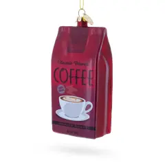 Coffee Bag Glass Christmas Ornament