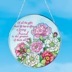 Collections Etc Sentimental Friend Rose Hanging Suncatcher