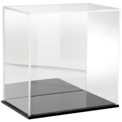 Plymor Clear Acrylic Display Case, 12" W x 8" D x 12" H Black (Mirrored)