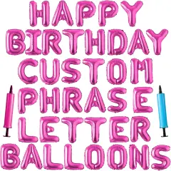 16 inch Personalized Alphabet Letters Foil Mylar Balloons (Hot pink)