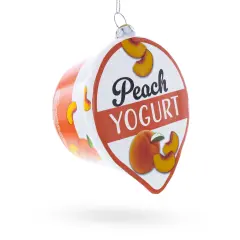 Peach Yogurt Glass Christmas Ornament