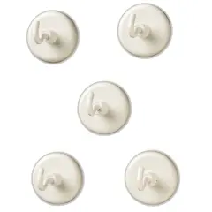 Magnetic Hooks, White, Pack of 5