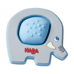 HABA Silicone Teethers for Babies 6-18 Months - Popping Elephant Fidget Toy & Grasping Toy - Dishwasher Safe Baby Essentials Multicolor