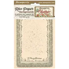 Stamperia Assorted Rice Paper Backgrounds A6 8/Sheets-Classic Christmas