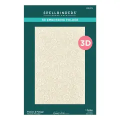 Spellbinders 3D Embossing Folder From The Garden Collection-Flowers & Foliage