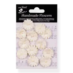 Little Birdie Larisa Paper Flowers 12/Pkg-Ivory Pearl