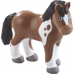 HABA Little Friends Horse Tara - 4.5" Apaloosa Farm Animal Toy Figure Multicolor