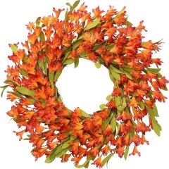 Artificial Fall Wreath 22&rsquo;&rsquo; Autumn Front Door Wreath with Forsythia Flowers
