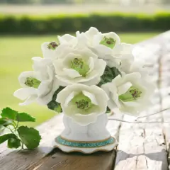 Ceramic Magnolia Flower Topiary Nightlight, Home D&eacute;cor, Gift for Her, Gift for Mom, Bedroom D&eacute;cor