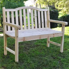 Garden Bench Outdoor Cedar Wood Natural Look 475lb Capacity