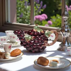 Hand Painted Ceramic Grape Teapot, Gift for Her, Gift for Mom, Tea Party D&eacute;cor, Caf&eacute; D&eacute;cor, Farmhouse D&eacute;cor