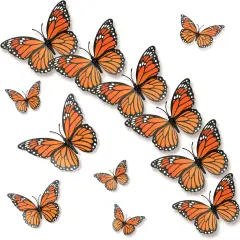 12 Pcs - Monarch Butterfly Decorations, 3D Monarch Butterfly Wall Decor