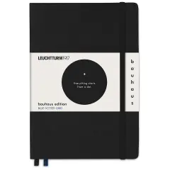 Leuchtturm1917 Bauhaus Notebook - Black/Royal Blue, 5-3/4" x 8-1/4", Dotted