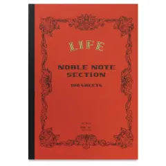 Life Noble Notebook - 8" x 12", A4, Orange, Grid