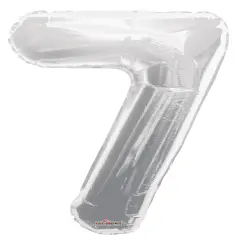 34" Numeral 7 Balloon - Silver, 1ct