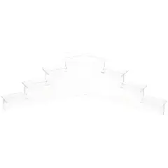 Plymor Clear Acrylic 7-Item Mini Display Stairs, 4.125" H x 14.75" W x 6" D