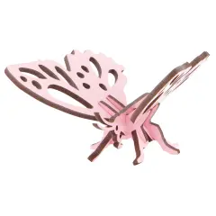 Little & Wood: Woodlet: Small - Butterfly - Pink, 3D Wooden Kit-Set, Insect Puzzle, Easy Assembly Critter, Pop Build Fun, Sustainably Sourced, Ages 6+