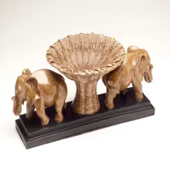 AA Importing Two Elephants Bowl Brown
