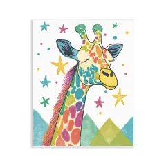 Stupell Industries Whimsical Hued Giraffe & Stars Wall Plaque Design by Chen Alyesh