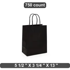 Compact Kraft Paper Shopping Bag 5.5" x 3.25" x 13"