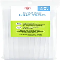 200 Count - Crystal Clear Hot Glue Sticks - Full Size, 5.9" x 0.27", All-Purpose Glue for Crafting, Wood, Metal, Glass, Plastic, Fabric, Foam - Ideal for DIY, Scrapbooking & More