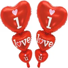 38 Inch I Love U Balloons I Love You Mylar Foil Balloons Red Love Heart Balloons for Party Engagement Anniversary Wedding Decor Supplies