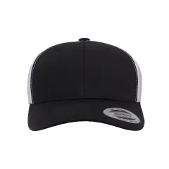 YP Classics&reg; Adult Retro Trucker Cap Vintage & Stylish Fit BLACK/WHITE