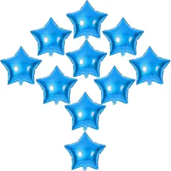 [10 Pack] Star Shape Foil Balloons, 18" Mylar Aluminum Foil Balloons 45cm Decorations for Birthday Party Wedding Engagement Party Celebration Holiday Show Party Activities (Blue, 18 Inch)