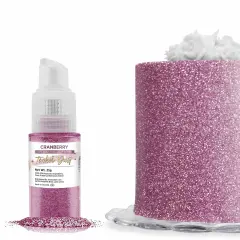 Bakell - Cranberry Tinker Dust Edible Glitter (25g, 1x Spray Pump) for Food, Desserts, and Beverages!