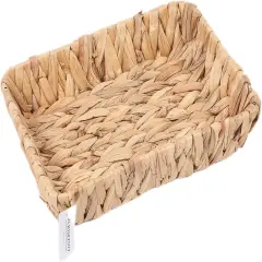 Hand-Woven Summer Storage Baskets, Water Hyacinth Wicker Baskets for Organizing,Woven Baskets, Organizer, Natural Container，13.38&rdquo; x 9.5&rdquo; x 2.75&rdquo;