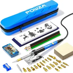 Corded Electric 72Pcs Wood Burning Kit for Beginners, Adjustable Professional wood burner pen Tool and Accessories, woodburning Embossing Carving (BLUE)