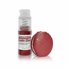 Bakell - Metallic Maroon Luster Dust (4g, 1x Pump) Edible Vegan Dust & Paint for Baking, Desserts and Beverages