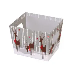 Pack/6: Reindeer Wonderland Baskety Tray - 9 x 7 x 3-1/2"