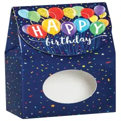 Pack/6: Happy Birthday Balloons Gourmet Candy Box - 3-1/2 x 1-3/4 x 6-1/2"