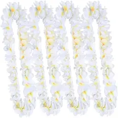 Summer Hawaiian Flower Leis Tropical Luau Party Supplies of Hula Garland Necklaces,Hawaiian Leis Floral Necklace for Beach Theme Hula Dance Luau Celebrations Wedding Party Decor