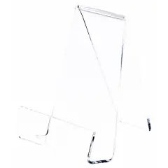 Plymor Clear Acrylic Book Easel with 1.25" Ledge With Lip, 3.625" W x 4.5" D x 4.75" H