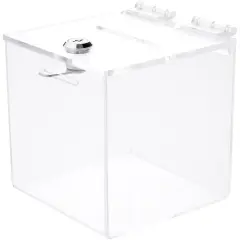 Plymor Clear Acrylic Locking Ballot / Collection / Donation Box, 5" W x 5" D x 5.25" H