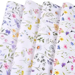 8 Sheets Wildflower Wrapping Paper for 20 x 28 Inches