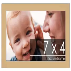 4x7 Minimalist Yellow Picture Frame - UV Acrylic, Foam Board Backing, Hanging Hardware