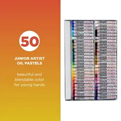 Cray-Pas Junior Artist Oil Pastel Set - Soft Oil Pastels for Kids & Artists - 50 Sticks