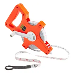 Retractable Open Reel Measure Tape 30 Meter/98.42 Feet, Track and Field Measuring Tape for Long Jump, Sports, Athletics Orange